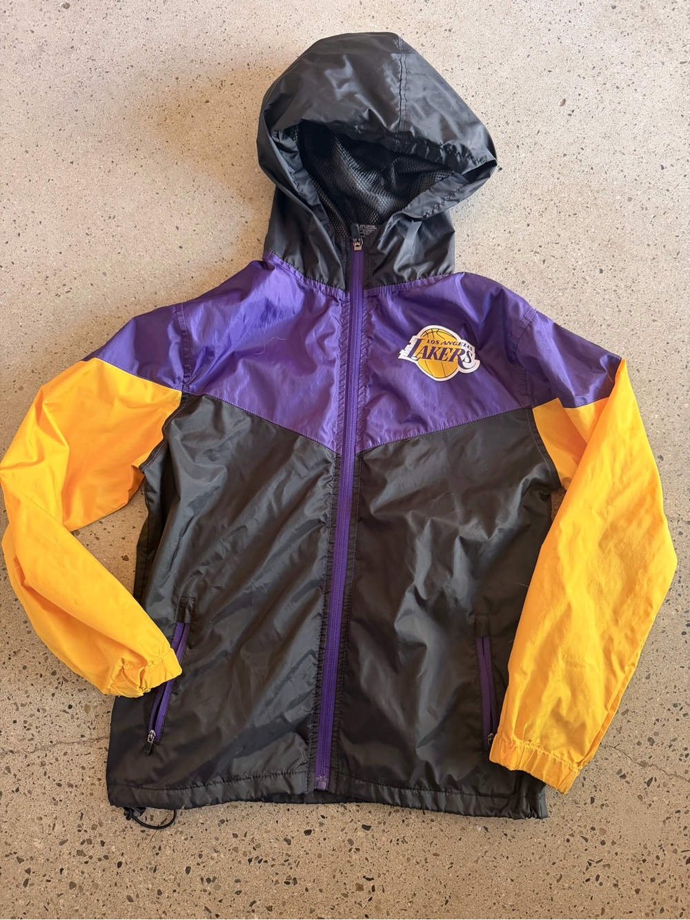 Los Angeles Lakers Kids Colorblock Hooded Windbreaker Jacket - Purple/Gold/Black